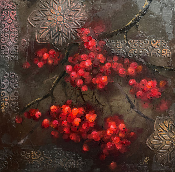 Frutas Rojas Óleo Lienzo Bodegones