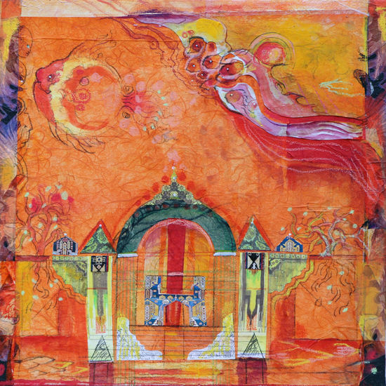 La entrada Mixed media Canvas Landscaping