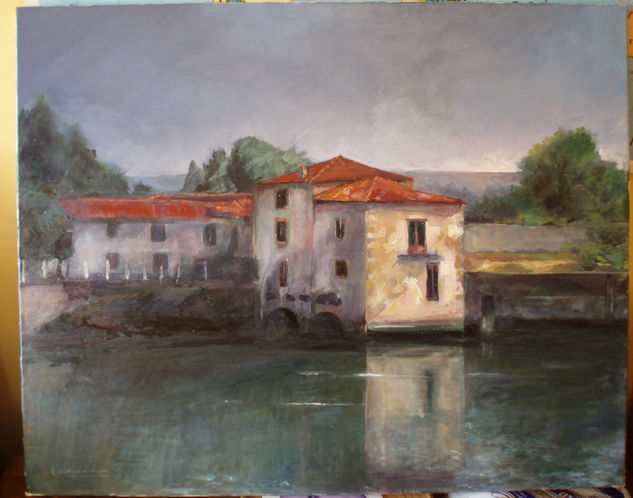 Muiño de marea das Aceas Oil Canvas Landscaping