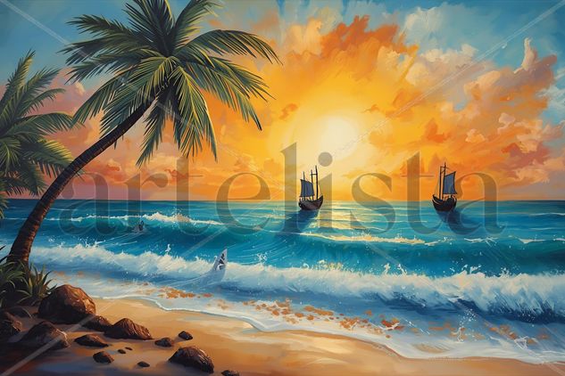 Dúo de Veleros al atardecer 