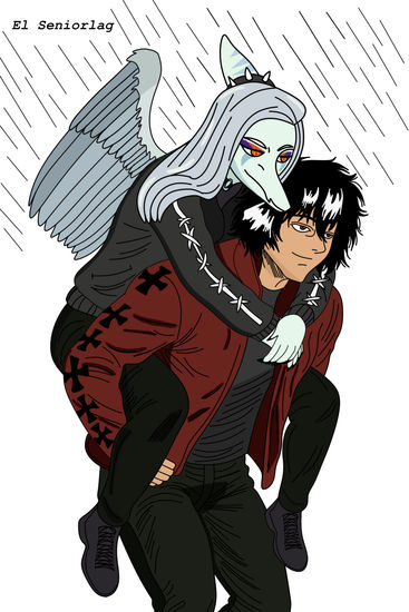 Cargando a una amiga Otras temáticas Color (Digital)