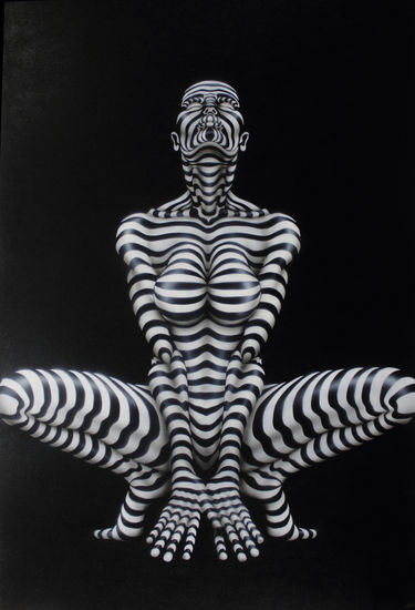 Arriba Oil Panel Figure Painting