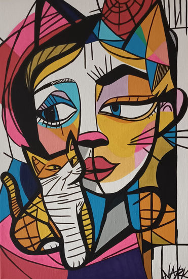 The Cat Lady Acrílico Lienzo Animales