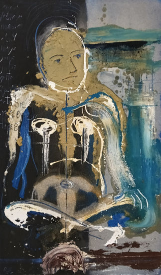 feminidad Mixed media Panel Figure Painting