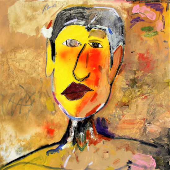 Rostro interior Mixed media Textile Figure Painting