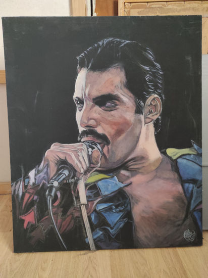 Freddie Mercury Acrylic Canvas Portrait