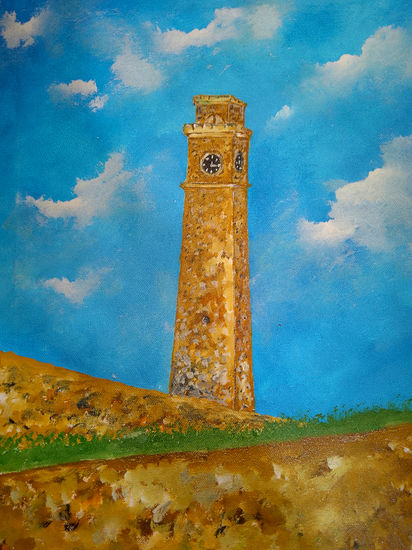 Clock Tower Acrílico Lienzo Retrato