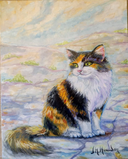 gatita Óleo Lienzo Animales