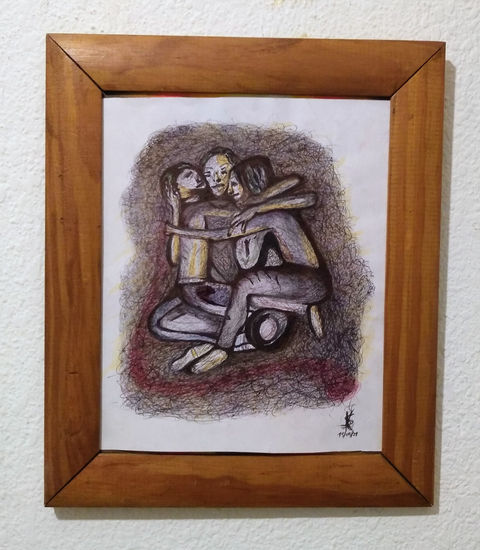 !El abrazo! The hug Técnica Mixta