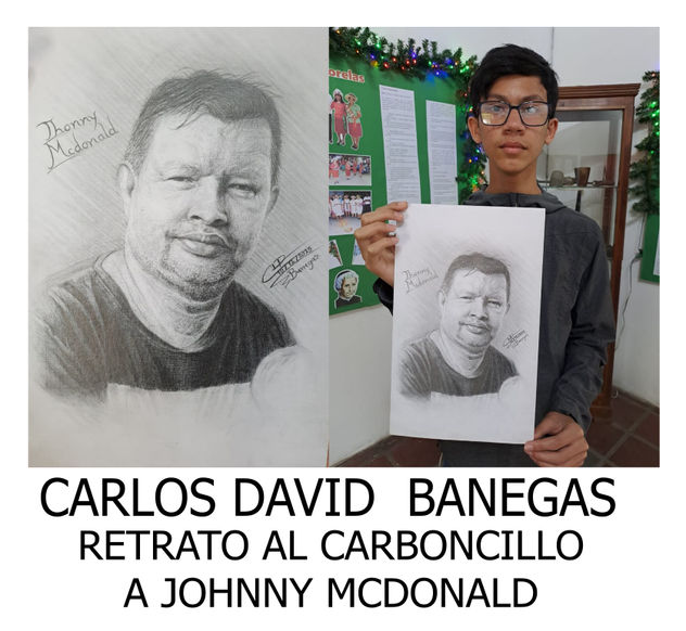 RETRATO JOHNNY MCDONALD PINTOR HONDUREÑO ACTUAL, AUTOR  CARLOS DAVID BANEGAS