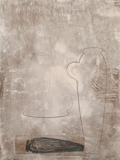 S/T Mixed media Panel Still Life Paintings