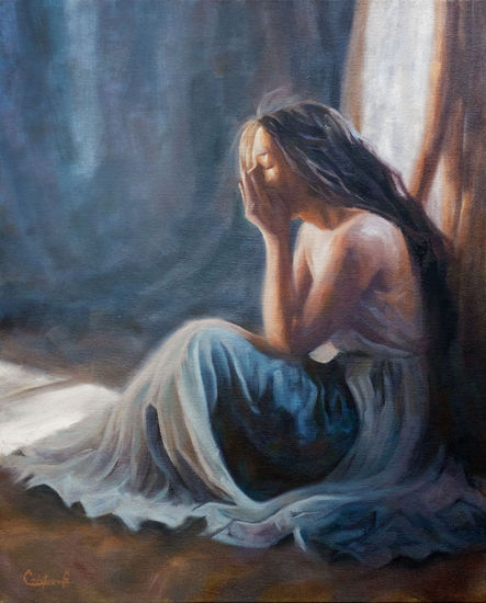 Light That Does Not Console Oil Canvas Figure Painting