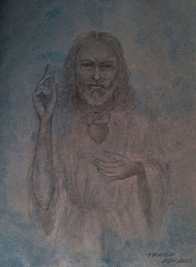 God's blessing Watercolour Paper Figure Painting