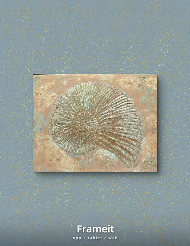 Nautilus fósil cobre