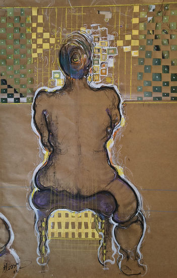 Attraction 1 Mixed media Paper Nude Paintings