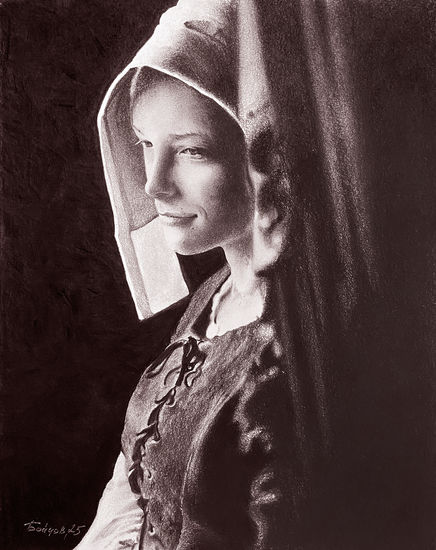 Girl at a Portière Charcoal