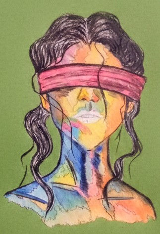 Mujer cegada Mixed Media