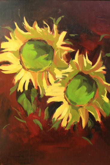 girasoles Óleo Lienzo Floral