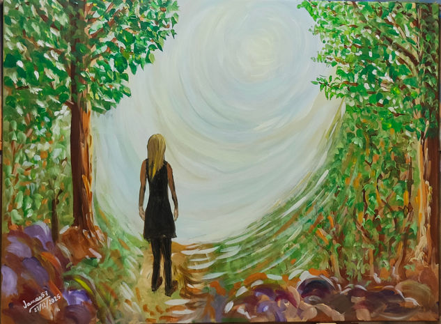 Hacia la luz Acrylic Canvas Landscaping