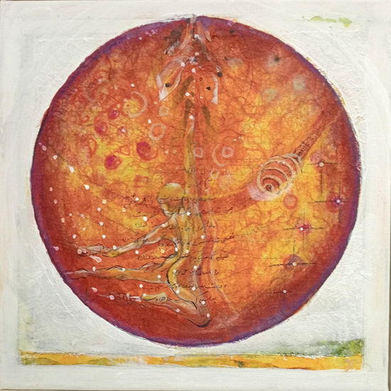 Bailando con mi bola Mixed media Canvas Figure Painting