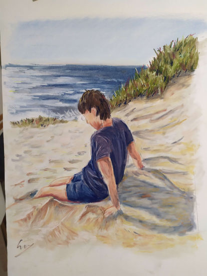 Pensando Pastel Papel Figura