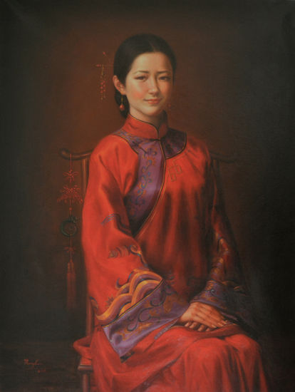China bride Oil Canvas Figure Painting