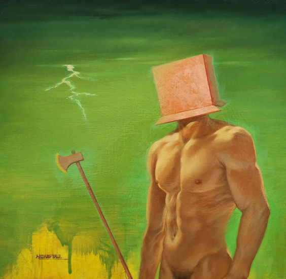 lightning Oil Panel Nude Paintings