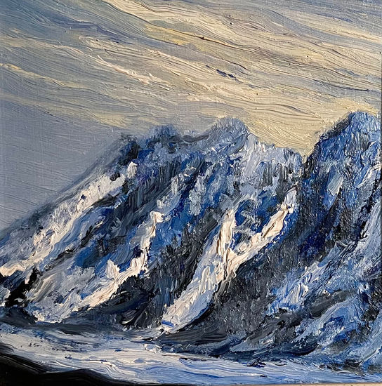 Montañas azules Oil Panel Landscaping