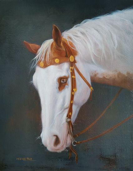 HORSE 4 Óleo Tabla Animales