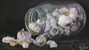 Tarro cristal con ajos