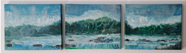 Las tres oleadas Oil Canvas Marine Painting