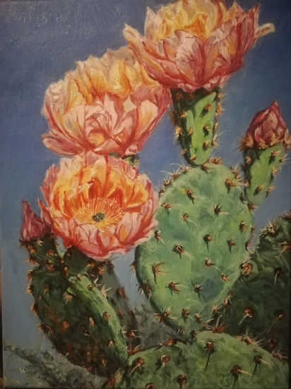 Cactus Oil Canvas Floral Painting