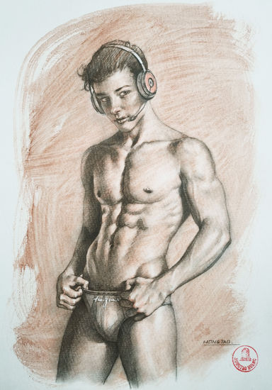 Listen to music Mixed Media