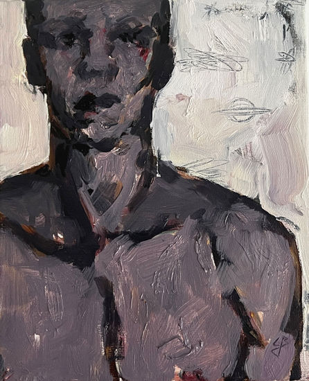 purple rain Oil Canvas Figure Painting