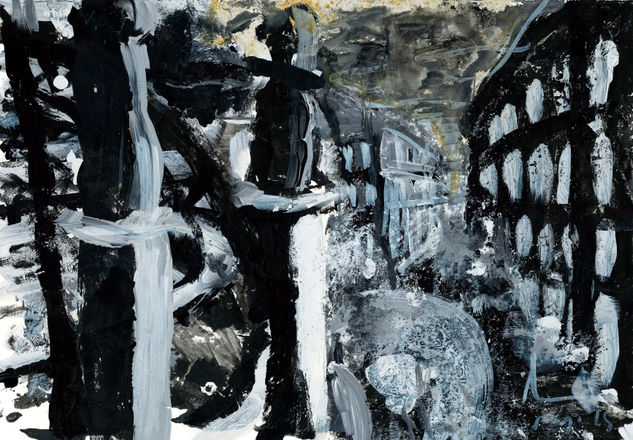 CIUDAD 02. Calle curva Media Mixta Papel Otros