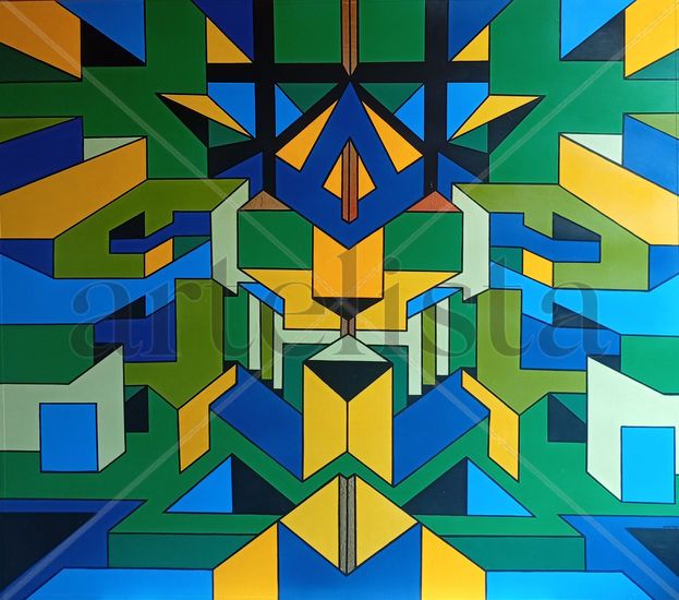 Verde-jaguar Acrylic Panel Figure Painting