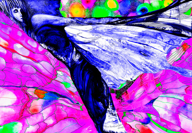 The joy of having freedom (raspberry version) Canvas Portrait