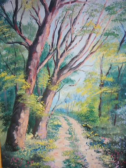 camino en verano Acrylic Card Landscaping