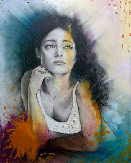 Sueño azul Mixed media Canvas Portrait