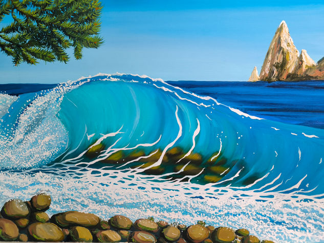 Transparate wave Óleo Lienzo Marina