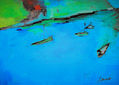 El azul del mar.