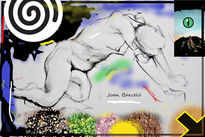 La mujer agachada y...