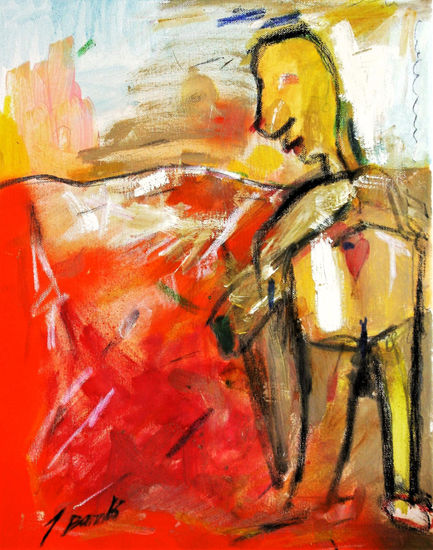 El camino del karateka. Media Mixta Lienzo Figura