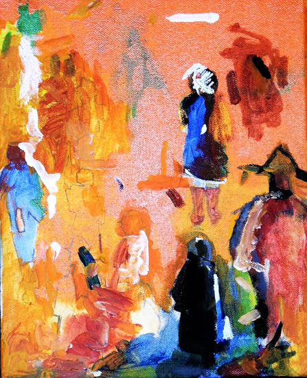 De compras. Media Mixta Tela Figura