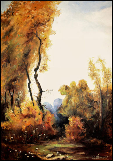 Camino de otoño. Oil Canvas Landscaping