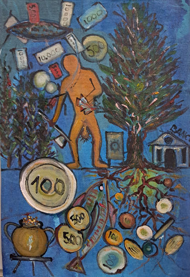 Tio rico pinpon Acrílico Tela Otros