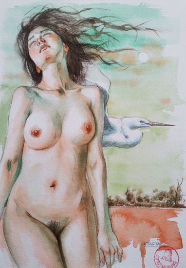 North wind Watercolour Paper Nude Paintings