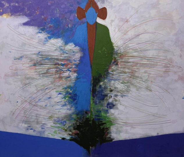 Post-Alienación Azul Mixed media Canvas Figure Painting