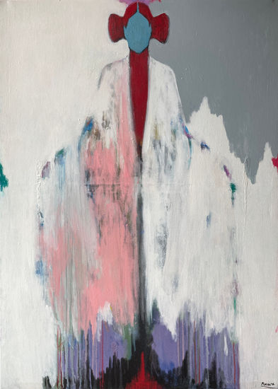 Post-Alienación Blanca Mixed media Canvas Figure Painting