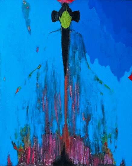 Post-Alienación Azul Mixed media Canvas Figure Painting